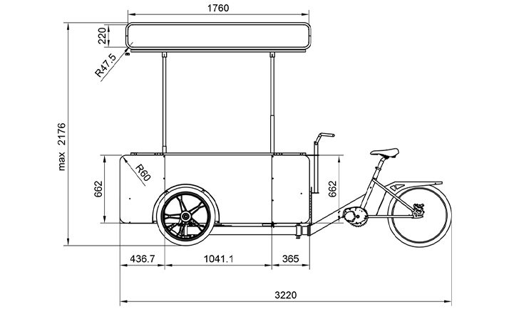 Technische tekening food bike