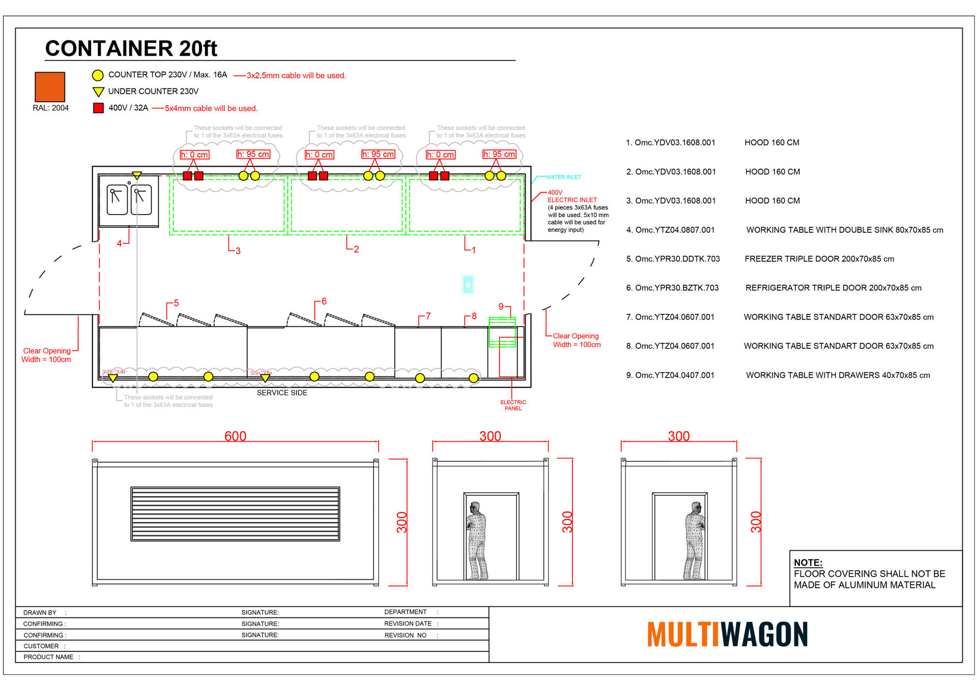 Contenedor Multiwagon de 20 pies