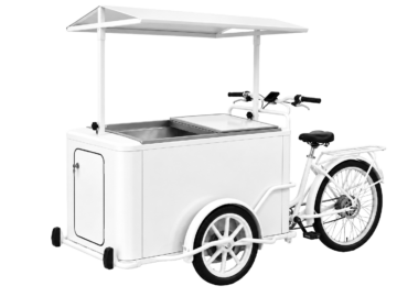 Vélo électrique blanc sur glace