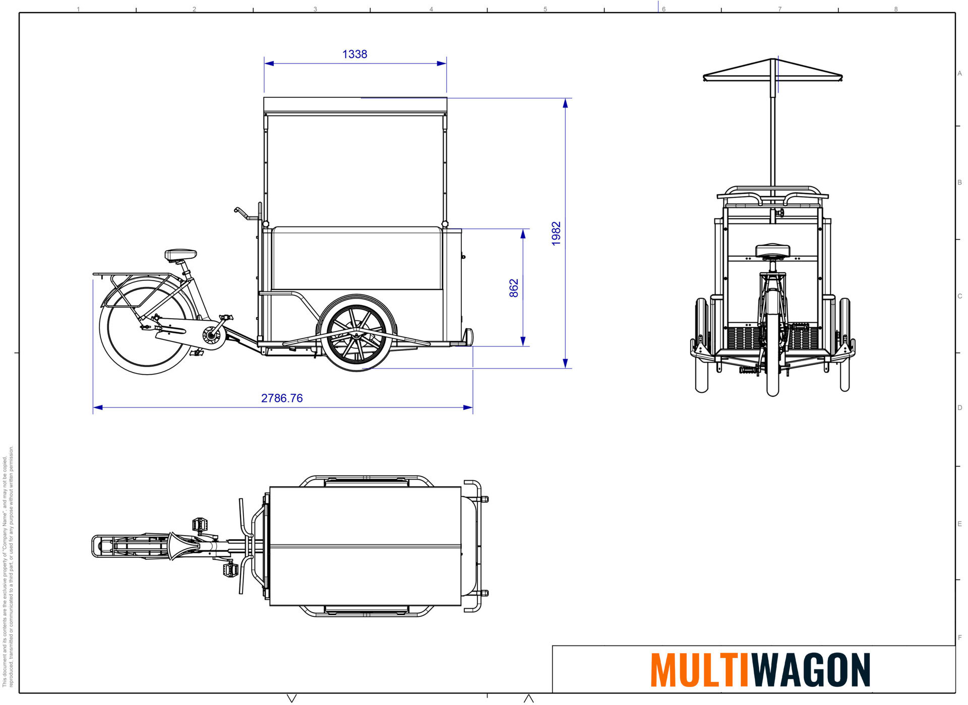Ice Cream Bike Technical Drawing