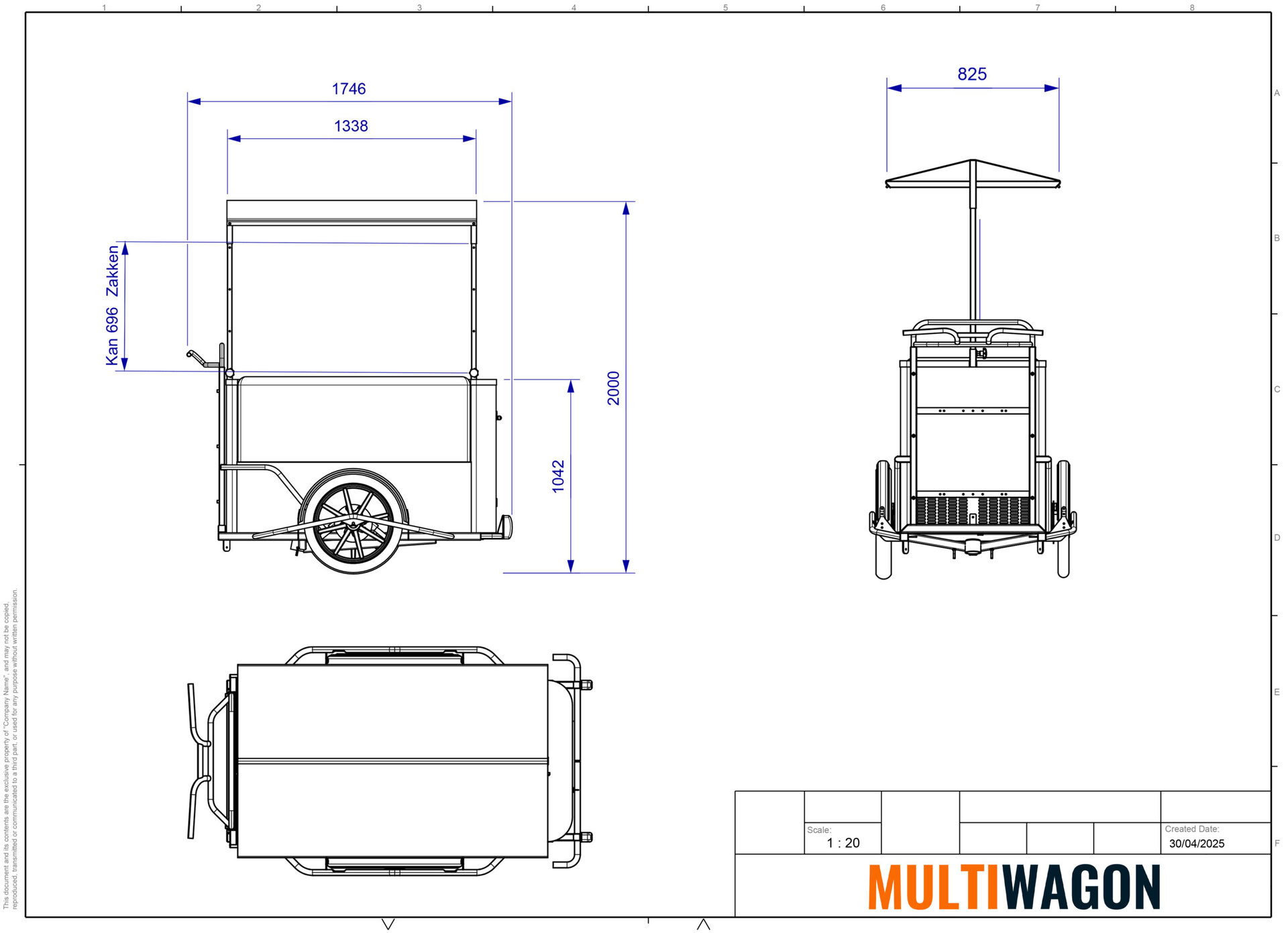 Ice Pushcart Urban Technical Drawing